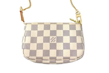 画像をギャラリービューアに読み込む, LOUIS VUITTON ルイヴィトン ポーチ N58010 ミニポシェットアクセソワール ダミエアズール ホワイト ゴールド金具 美品 中古 65750