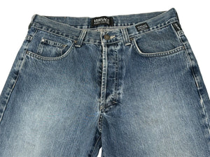 VERSACE ヴェルサーチ デニムパンツ ジーンズクチュール サイズ36 メデューサ コットン ブルー 良品 中古 65763 