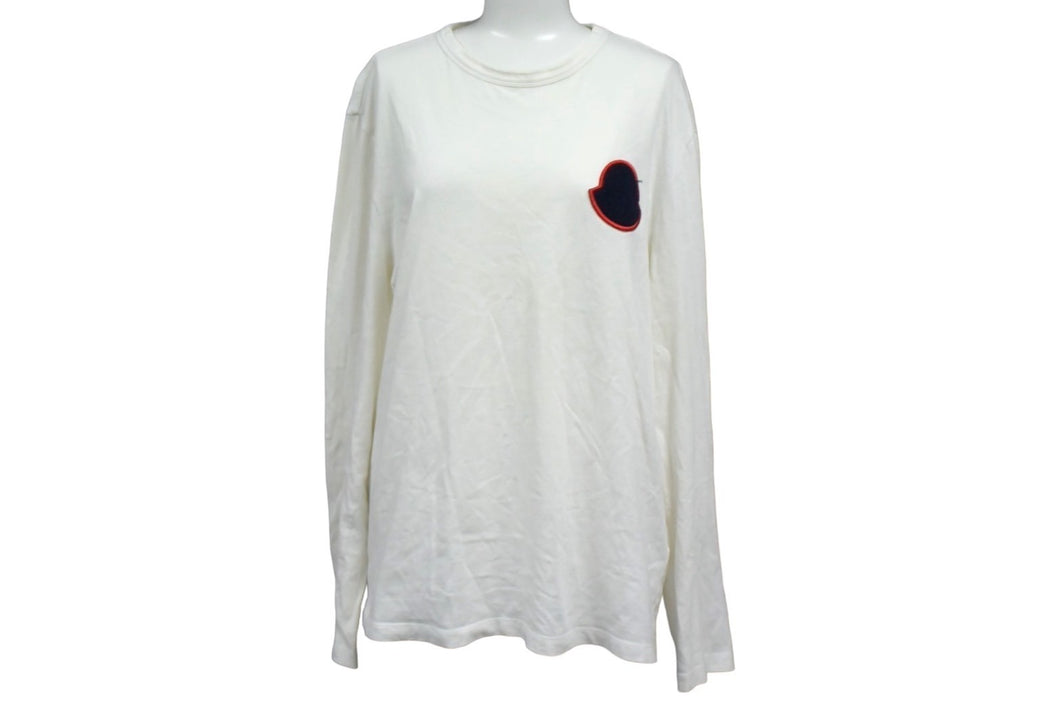 MONCLER モンクレール 長袖Ｔシャツ ワッペン トップス コットン サイズなし E10918040600 ホワイト 良品 中古 65766