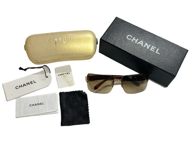 CHANEL シャネル サングラス 4107-B c125/13 ブラウン ココマーク 美品 中古 65773