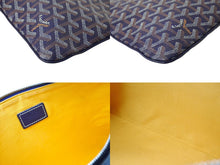 画像をギャラリービューアに読み込む, Goyard ゴヤール セナPM クラッチバッグ フランス製 ゴヤールディンキャンバス シュヴロッシュカーフスキン ブルー 美品 中古 65776