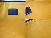 画像をギャラリービューアに読み込む, Goyard ゴヤール セナPM クラッチバッグ フランス製 ゴヤールディンキャンバス シュヴロッシュカーフスキン ブルー 美品 中古 65776