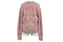 Load image into Gallery viewer, 極美品 CHANEL シャネル Vネック長袖ニット 31 ココマーク P73532K10528 イタリア製 カシミヤ混 ピンク サイズ34 中古 65804