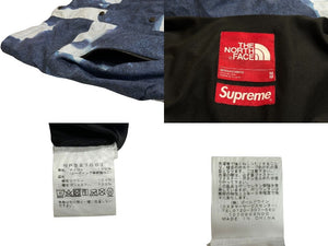 Supreme THE NORTH FACE シュプリーム ノースフェイス ダウンジャケット ブルー ホワイト ナイロン NP521001 サイズM 美品 中古 65808 