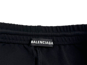 極美品 BALENCIAGA バレンシアガ トラックパンツ 595007 サイズ44 サイドライン ロゴ刺繍 ブラック ホワイト 19AW 中古 65820