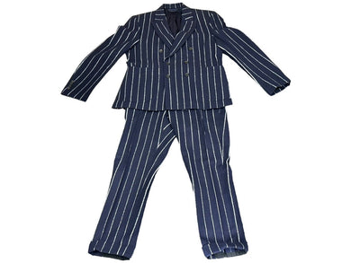 LOUIS VUITTON ルイヴィトン スーツ セットアップ サイズ48 サイズ40 RM202F ストライプ ダブル ウール ネイビー 美品 中古 65823