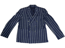 画像をギャラリービューアに読み込む, LOUIS VUITTON ルイヴィトン スーツ セットアップ サイズ48 サイズ40 RM202F ストライプ ダブル ウール ネイビー 美品 中古 65823