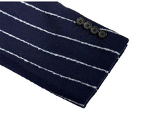 画像をギャラリービューアに読み込む, LOUIS VUITTON ルイヴィトン スーツ セットアップ サイズ48 サイズ40 RM202F ストライプ ダブル ウール ネイビー 美品 中古 65823