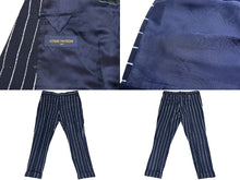 画像をギャラリービューアに読み込む, LOUIS VUITTON ルイヴィトン スーツ セットアップ サイズ48 サイズ40 RM202F ストライプ ダブル ウール ネイビー 美品 中古 65823