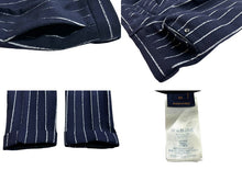 画像をギャラリービューアに読み込む, LOUIS VUITTON ルイヴィトン スーツ セットアップ サイズ48 サイズ40 RM202F ストライプ ダブル ウール ネイビー 美品 中古 65823