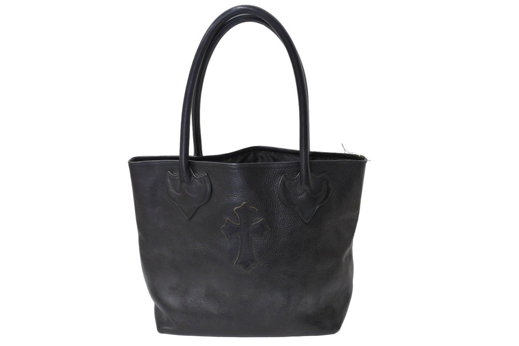 CHROME HEARTS クロムハーツ FSトート トートバッグ クロスパッチ ブラック シルバー金具 中古 65824