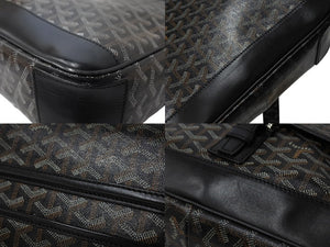GOYARD ゴヤール グランブルーMM ショルダーバッグ GOS020072 キャンバス カーフスキン ブラック 美品 中古 65825