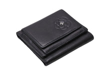 Load image into Gallery viewer, CHANEL シャネル 3つ折り財布 カメリア コンパクト 13番台 型番なし レザー シルバー金具 ブラック 美品 中古 65828