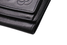 Load image into Gallery viewer, CHANEL シャネル 3つ折り財布 カメリア コンパクト 13番台 型番なし レザー シルバー金具 ブラック 美品 中古 65828