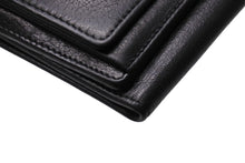 Load image into Gallery viewer, CHANEL シャネル 3つ折り財布 カメリア コンパクト 13番台 型番なし レザー シルバー金具 ブラック 美品 中古 65828