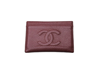CHANEL シャネル カードケース パスケース ココマーク 6番台 キャビアスキン A48655 レッド 美品 中古 65830