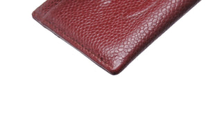 CHANEL シャネル カードケース パスケース ココマーク 6番台 キャビアスキン A48655 レッド 美品 中古 65830