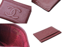 Load image into Gallery viewer, CHANEL シャネル カードケース パスケース ココマーク 6番台 キャビアスキン A48655 レッド 美品 中古 65830