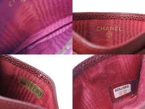 CHANEL シャネル カードケース パスケース ココマーク 6番台 キャビアスキン A48655 レッド 美品 中古 65830