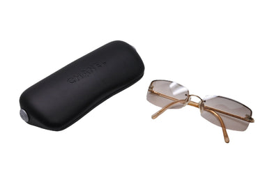 CHANEL シャネル サングラス ココマーク ラインストーン 4093-B ゴールド金具 サイズ 56□16 130 美品 中古 65831