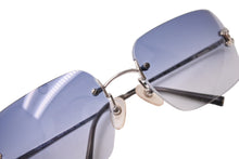 Load image into Gallery viewer, CHANEL シャネル サングラス ココマーク ラインストーン 4017-D シルバー金具 サイズ62□17 120 ブルー 美品 中古 65835