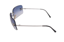 Load image into Gallery viewer, CHANEL シャネル サングラス ココマーク ラインストーン 4017-D シルバー金具 サイズ62□17 120 ブルー 美品 中古 65835