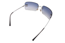 Load image into Gallery viewer, CHANEL シャネル サングラス ココマーク ラインストーン 4017-D シルバー金具 サイズ62□17 120 ブルー 美品 中古 65835