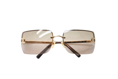 CHANEL シャネル サングラス ココマーク ラインストーン 4092-B ゴールド金具 サイズ 62□15 120 ゴールド 美品 中古 65837