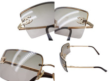Load image into Gallery viewer, CHANEL シャネル サングラス ココマーク ラインストーン 4092-B ゴールド金具 サイズ 62□15 120 ゴールド 美品 中古 65837