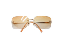 Load image into Gallery viewer, 極美品 CHANEL シャネル サングラス ココマーク ラインストーン 4017-D ゴールド金具 サイズ62□17 120 オレンジ 中古 65838