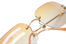 Load image into Gallery viewer, 極美品 CHANEL シャネル サングラス ココマーク ラインストーン 4017-D ゴールド金具 サイズ62□17 120 オレンジ 中古 65838