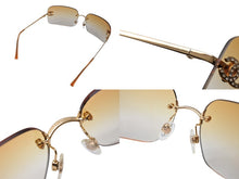 Load image into Gallery viewer, 極美品 CHANEL シャネル サングラス ココマーク ラインストーン 4017-D ゴールド金具 サイズ62□17 120 オレンジ 中古 65838