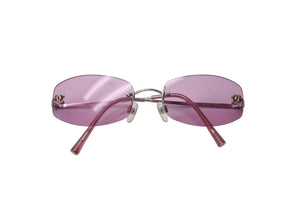 CHANEL シャネル サングラス ココマーク リムセス 4002 シルバー金具 サイズ 54□19 130 パープル 美品 中古 65841