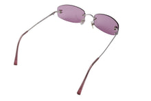 Load image into Gallery viewer, CHANEL シャネル サングラス ココマーク リムセス 4002 シルバー金具 サイズ 54□19 130 パープル 美品 中古 65841