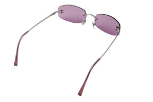 CHANEL シャネル サングラス ココマーク リムセス 4002 シルバー金具 サイズ 54□19 130 パープル 美品 中古 65841