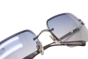 CHANEL シャネル サングラス ココマーク ラインストーン 4092-B シルバー金具 サイズ 62□15 120 グレー 美品 中古 65842