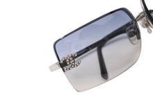 Load image into Gallery viewer, CHANEL シャネル サングラス ココマーク ラインストーン 4092-B シルバー金具 サイズ 62□15 120 グレー 美品 中古 65842