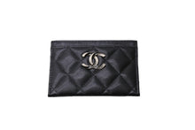 Load image into Gallery viewer, 極美品 CHANEL シャネル カードケース ココマーク ラインストーン マトラッセ ブラック キャビアスキン AP3343 中古 65844