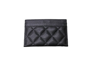 極美品 CHANEL シャネル カードケース ココマーク ラインストーン マトラッセ ブラック キャビアスキン AP3343 中古 65844