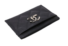 Load image into Gallery viewer, 極美品 CHANEL シャネル カードケース ココマーク ラインストーン マトラッセ ブラック キャビアスキン AP3343 中古 65844