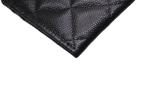 極美品 CHANEL シャネル カードケース ココマーク ラインストーン マトラッセ ブラック キャビアスキン AP3343 中古 65844