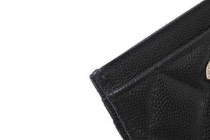 極美品 CHANEL シャネル カードケース ココマーク ラインストーン マトラッセ ブラック キャビアスキン AP3343 中古 65844