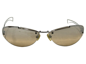 VERSACE ヴェルサーチ リムレス サングラス シルバー ブラウン アイウェア 眼鏡 眼鏡 ロゴ 66☐13 2006 美品 中古 65848 