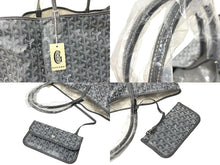 画像をギャラリービューアに読み込む, 新品未使用 GOYARD ゴヤール トートバッグ SAINTLOUIS PM VERT サンルイGM PVCコーティングキャンバス グレー 中古 65682
