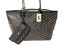 画像をギャラリービューアに読み込む, 新品未使用 GOYARD ゴヤール SAINTLOUIS PM VERT サンルイPM トートバッグ ゴヤールディンキャンバス ブラック カーフスキン 65853