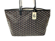 画像をギャラリービューアに読み込む, 新品未使用 GOYARD ゴヤール SAINTLOUIS PM VERT サンルイPM トートバッグ ゴヤールディンキャンバス ブラック カーフスキン 65853