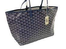 画像をギャラリービューアに読み込む, 新品未使用 GOYARD ゴヤール SAINTLOUIS PM VERT サンルイPM トートバッグ ゴヤールディンキャンバス ネイビー カーフスキン 中古 65854