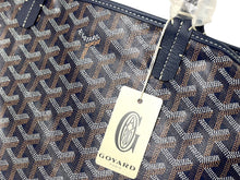 画像をギャラリービューアに読み込む, 新品未使用 GOYARD ゴヤール SAINTLOUIS PM VERT サンルイPM トートバッグ ゴヤールディンキャンバス ネイビー カーフスキン 中古 65854