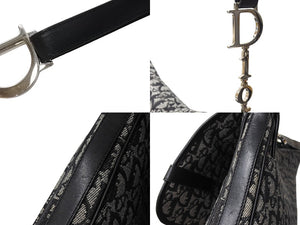Christian Dior クリスチャンディオール ショルダーバッグ トロッター柄 キャンバス ブラック BO L 1014 美品 中古 65862