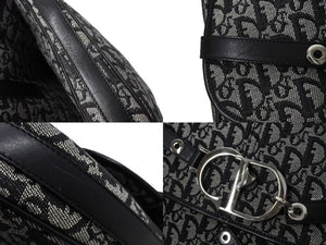 Christian Dior クリスチャンディオール ショルダーバッグ トロッター柄 キャンバス ブラック BO L 1014 美品 中古 65862